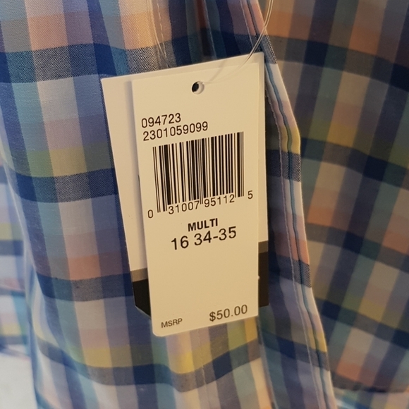 IZOD 16 34-35 button down shirt, new - Picture 4 of 6